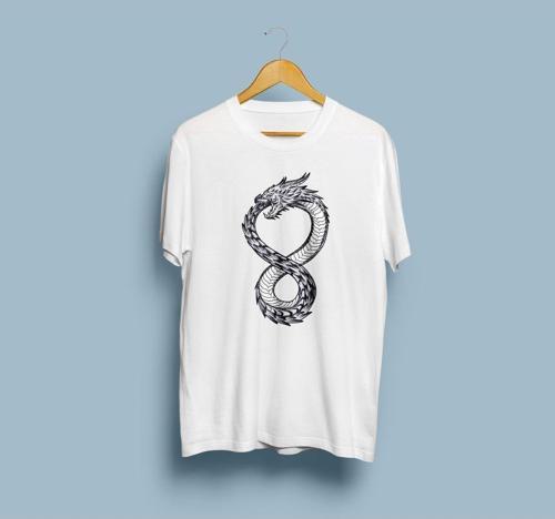 Oversize Altered Carbon Dragon Baskılı Unisex T-shirt