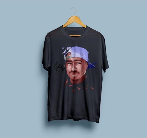 Oversize 2Pac Shakur Portre Tasarım Unisex T-shirt