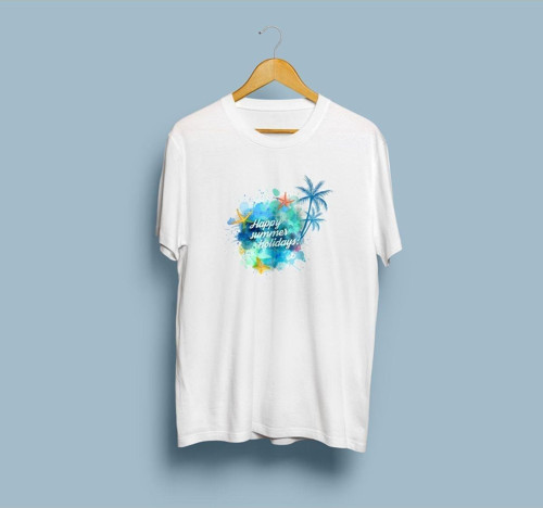 Oversize Happy Summer Holiday Tasarım Unisex T-shirt