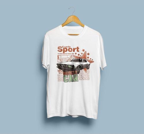 Oversize Muscle Car Tasarım Unisex T-shirt