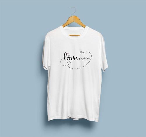 Oversize Love Yazı Baskısı Unisex T-shirt