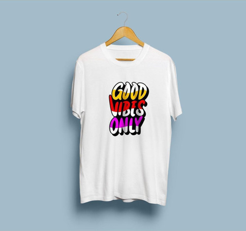 Oversize Good Vibes Only Yazı Tasarım Unisex T-shirt
