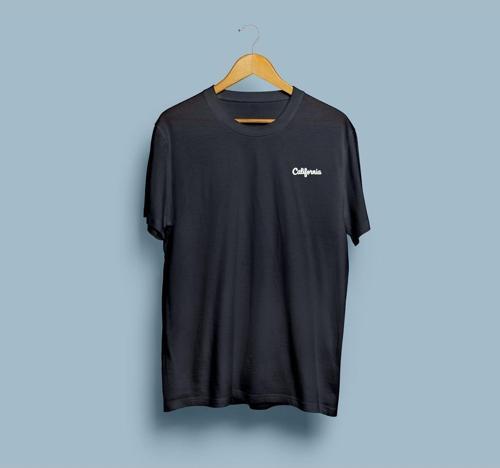 Oversize California Yazı Baskılı Unisex T-shirt