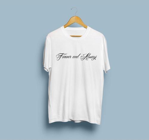 Oversize Forever And Always yazılı unisex T-shirt