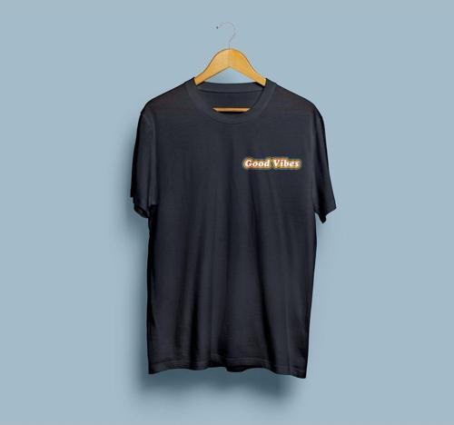 Oversize Good Vibes Renkli Yazı Tasarım Unisex T-shirt
