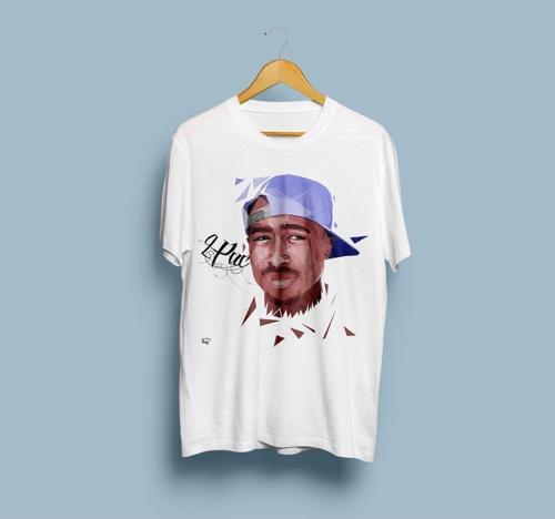 Oversize 2Pac Shakur Portre Tasarım Unisex T-shirt
