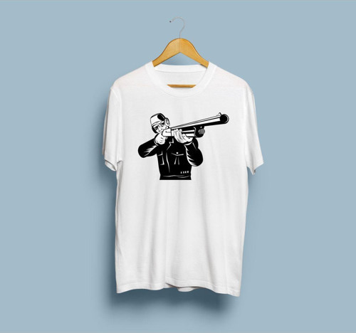 Oversize Avcı Tüfek Tasarım Unisex T-shirt