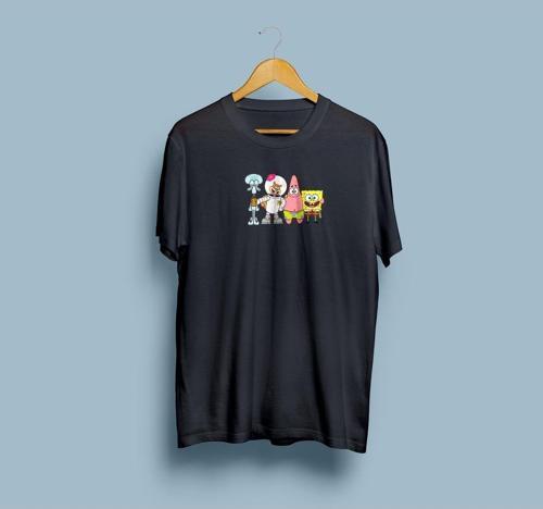Oversize Sünger Bob Karakterleri Unisex T-shirt