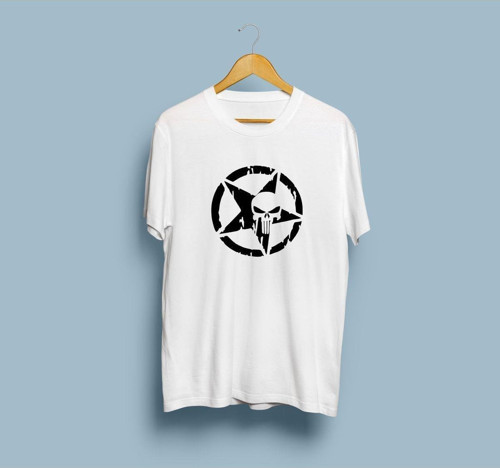 Oversize Yıldız Punisher Tasarım Unisex T-shirt
