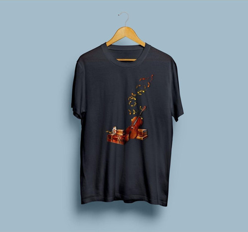 Oversize Keman Tasarım Unisex T-shirt
