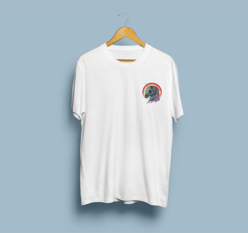 Oversize Zombi Unicorn Baskılı Unisex T-shirt