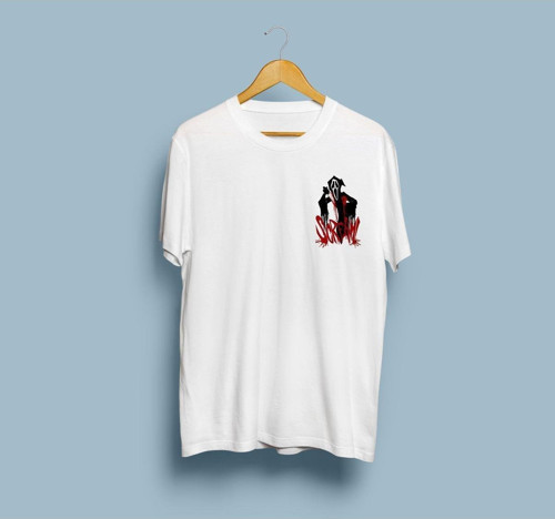 Oversize Scream Yazılı Ghostface Tasarım Unisex T-shirt
