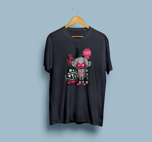 Oversize Bad Monkey Tasarım Unisex T-shirt
