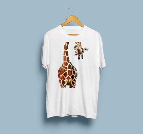 Oversize Zürafa Tasarım Unisex T-shirt