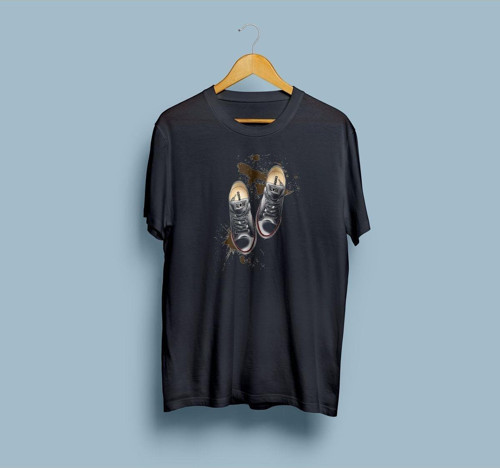 Oversize Converce Ayakkabı Tasarım Unisex T-shirt