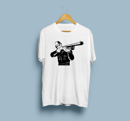 Oversize Avcı Tüfek Tasarım Unisex T-shirt