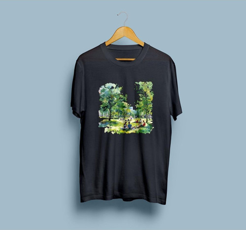 Oversize Maçka parkı tasarım unisex T-shirt