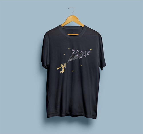 Oversize Küçük Prens Tasarımlı Unisex T-shirt