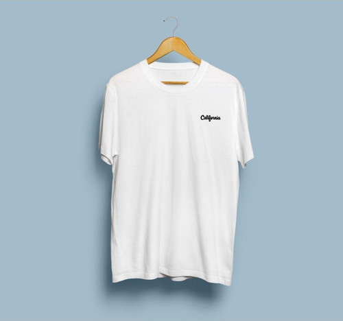 Oversize California Yazı Baskılı Unisex T-shirt