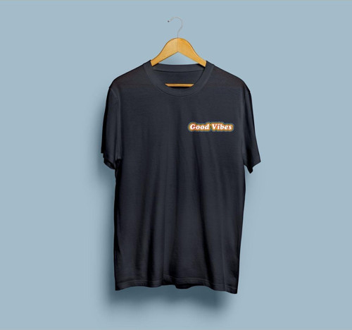 Oversize Good Vibes Renkli Yazı Tasarım Unisex T-shirt