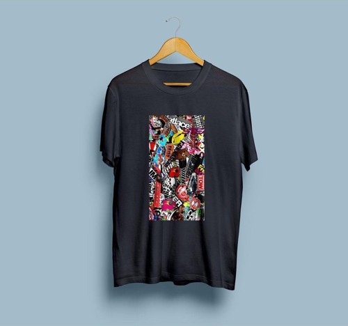 Oversize Karışık Etiketler Tasarım Unisex T-shirt