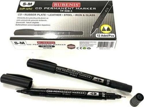 Çift Uçlu (S-M) Cd Permanent Kalemi Siyah 12'Li ( 1 Paket ) SİYAH