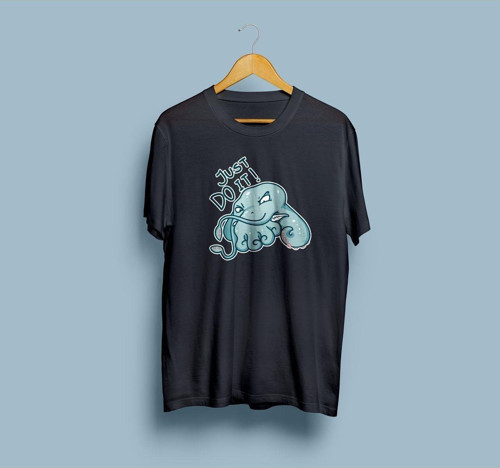 Oversize Just Do It Ahtapot Tasarım Unisex T-shirt