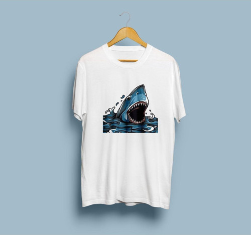 Oversize Shark Cartoon Unisex T-shirt