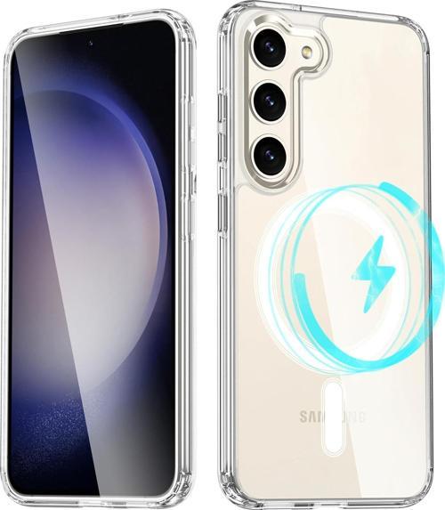 Samsung Galaxy S21 FE Uyumlu Kamera Korumalı Magsafe Wireless Şarj Özellikli Şeffaf Silikon Kılıf