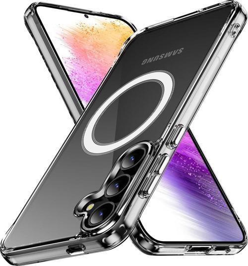 Samsung Galaxy S24 Plus/S25 Plus Uyumlu Kamera Korumalı Magsafe Wireless Şarj Özellikli Şeffaf Silikon Kılıf
