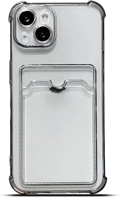 iPhone 15 Plus Uyumlu Kamera Korumalı Kartlıklı Köşeleri Airbag Tasarımlı Darbe Önleyici Şeffaf Silikon Kılıf
