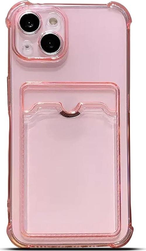 iPhone 15 Plus Uyumlu Kamera Korumalı Kartlıklı Köşeleri Airbag Tasarımlı Darbe Önleyici Şeffaf Silikon Kılıf