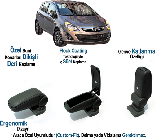 OPEL CORSA E ARACA ÖZEL KOL DAYAMA VİDASIZ KOLÇAK 2014 2015 2016 2017 2018 2019
