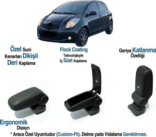 YARIS ARACA ÖZEL KOL DAYAMA VİDASIZ KOLÇAK 2008 2009 2010 2011