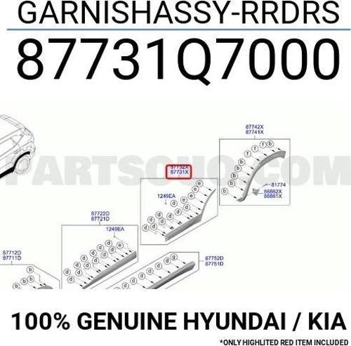 Dodik Stonic Arka Kapı Çıtası 2018-2021 Sol (Oem No:87731H8400)