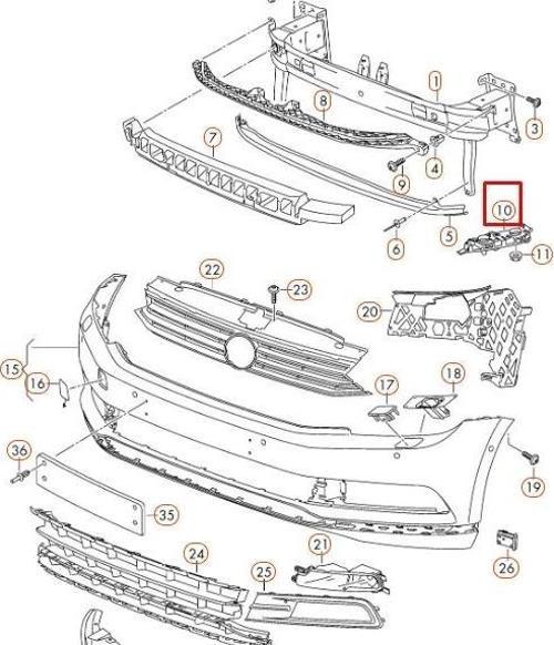 Tampon Bağlantı Braketi Passat 15Sonrası Küçük Ön Sol (Oem No: 3G0807049)