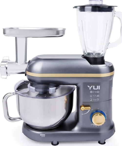 M120 Multi-fonksiyonel 3'ü Bir Arada Stand Mikser Kıyma Setli Ve Blender Özellikli Koyu Gri/Gold