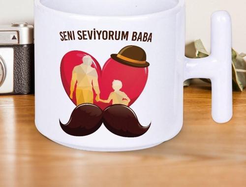 Seni Seviyorum Baba Baskılı Babalar Günü T Kupa Bardak