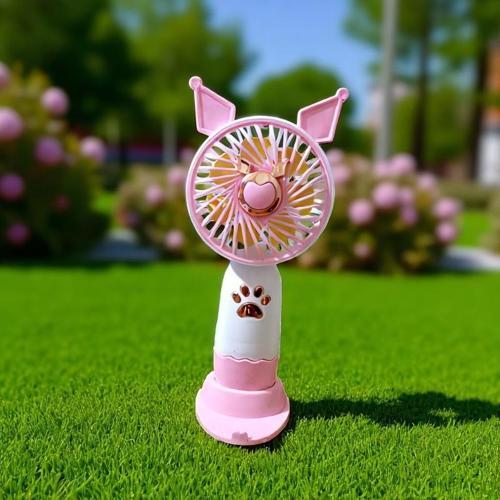 VANTİLATÖR MİNİ FAN PEMBE EL FANI ŞARJLI TELEFON TUTUCU