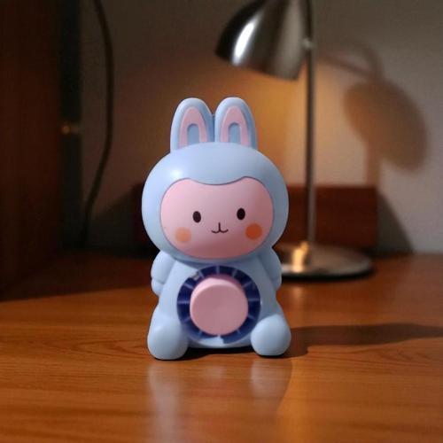 MASA ÜSTÜ VANTİLATÖR MİNİ TAVŞAN FAN VANTİLATÖR USB ŞARJLI IŞIKLI MAVİ PEMBE