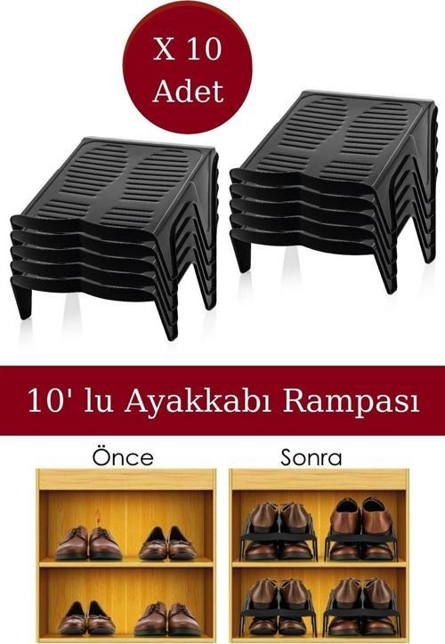 Çiftli Ayakkabı Rampası 10' Lu Siyah