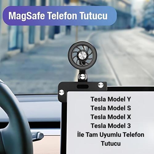 Tesla Model Y, Model S, Model X, Model 3 Ekranı İle Uyumlu Manyetik Telefon Tutucu, Titremez Sarsılmaz
