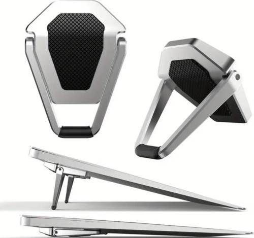 Kaymaz Metal 2 adet 5MM 3M Yapışkanlı Katlanabilir Ultra Mini Laptop Standı,Portatif Taşınabilir