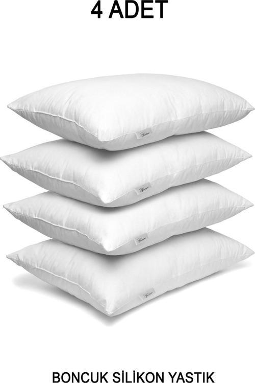4 Adet Ekonomik Premium Otel Yastığı, Boncuk Silikon 50 x 70