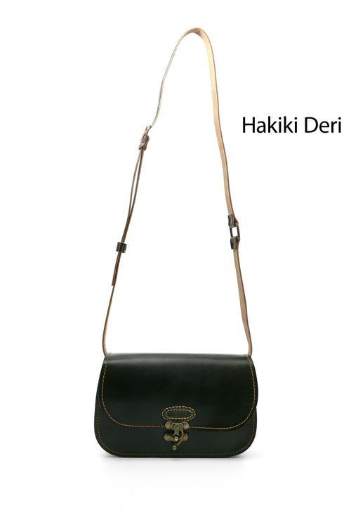 Kadın Haki Antik Vaketa Hakiki Deri Omuz ve Postacı Çantası