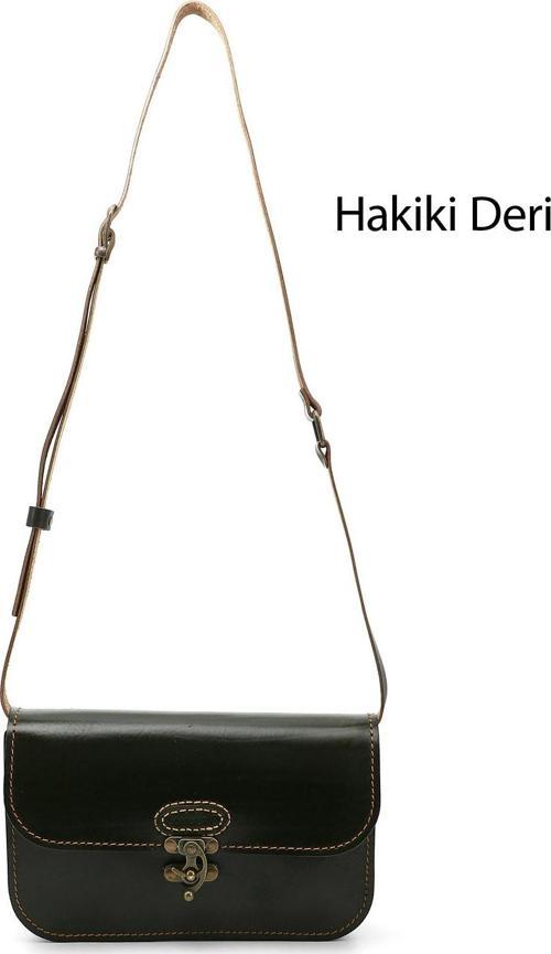 Kadın Haki Antik Vaketa Hakiki Deri Omuz ve Postacı Çantası