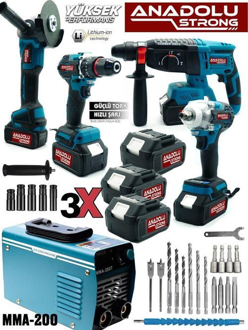 Tr-453 5'li Pro Set Kömürsüz Kırıcı Delici Matkap Vidalama Taşlama Bijon Sökme Kaynak