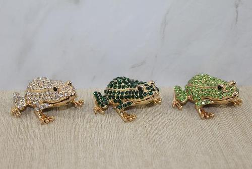 Swarovski Taşlı Minik Figür - Kurbağa Model 2