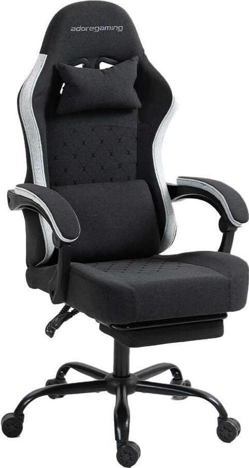 Adore Gaming Throne Oyuncu Koltuğu - Siyah/Gri Kumaş 62x117-127x62 cm