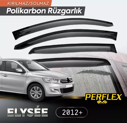 Perflex Polikarbon Kırılmaz Rüzgarlık V2 Düz Citroen C-Elysee 2012+